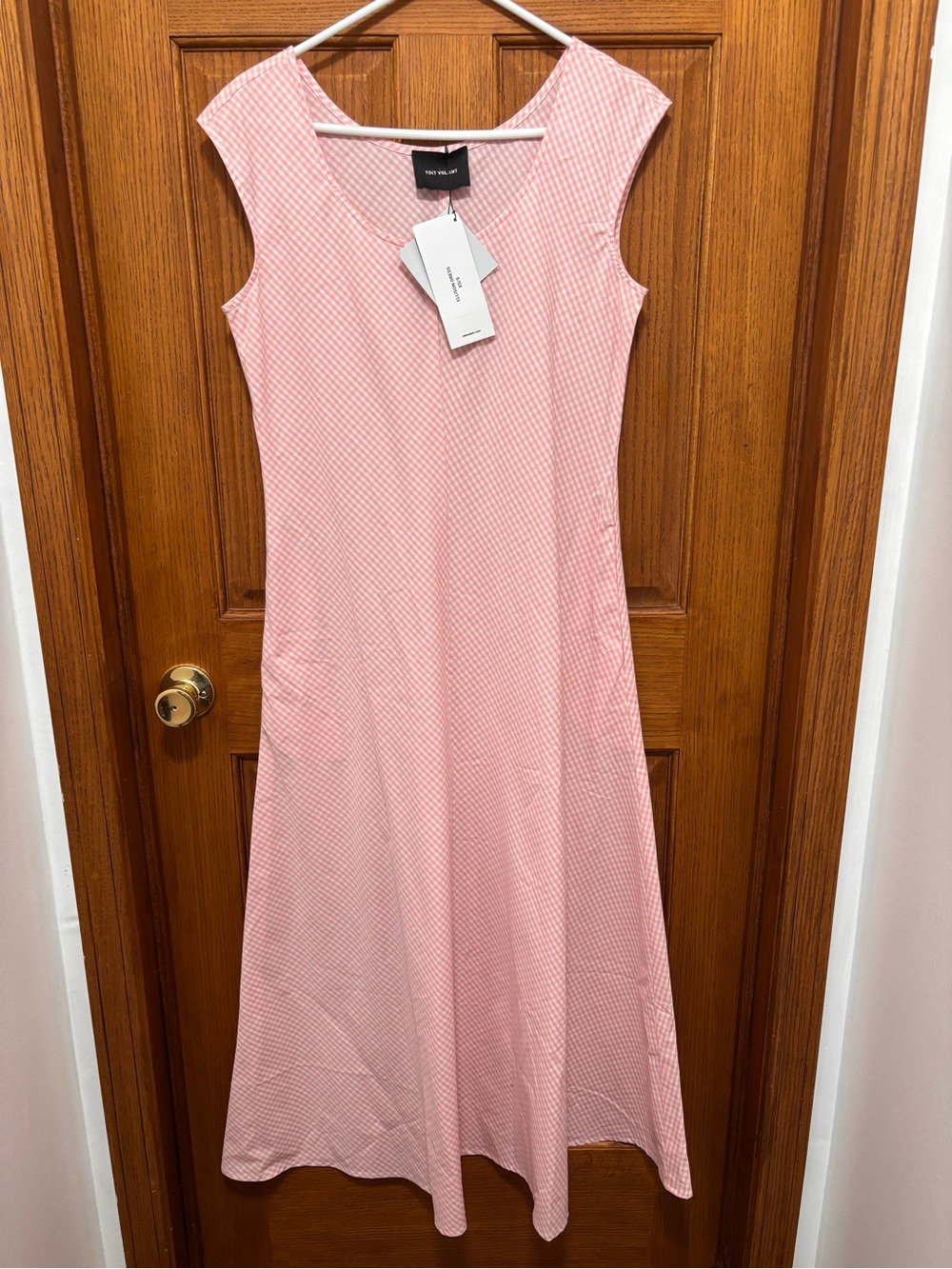 Toit Volant Verona Gingham Cotton Midi Ellison Dress. Sz XS/S. NWT